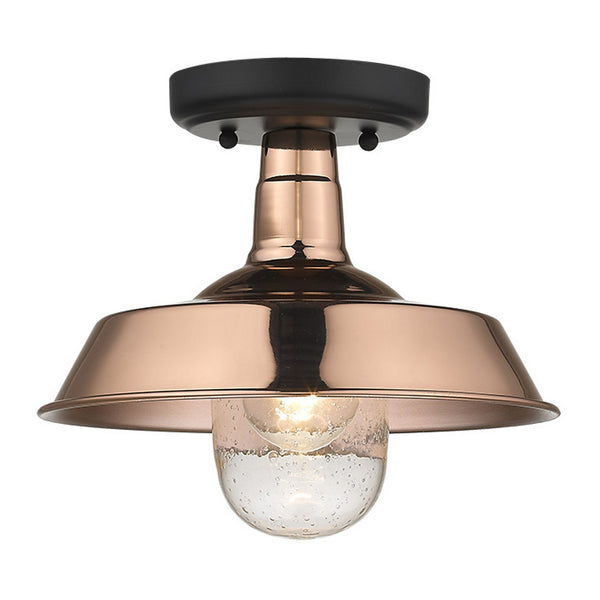 Shiny Copper Shallow Plate Adjustable Pendant Light