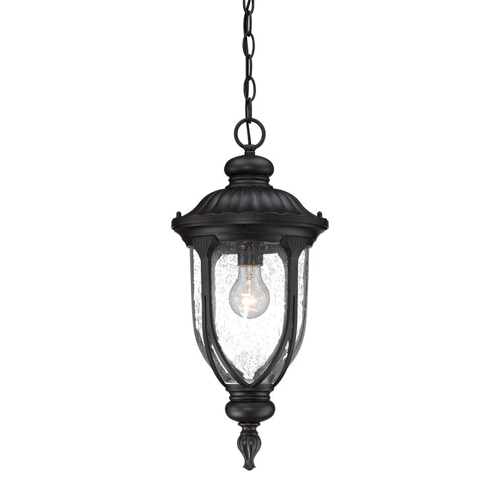 Matte Black Cast Aluminum Hanging Pendant Light