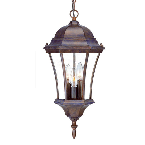 Three Light Dark Brown Carousel Lantern Hanging Light