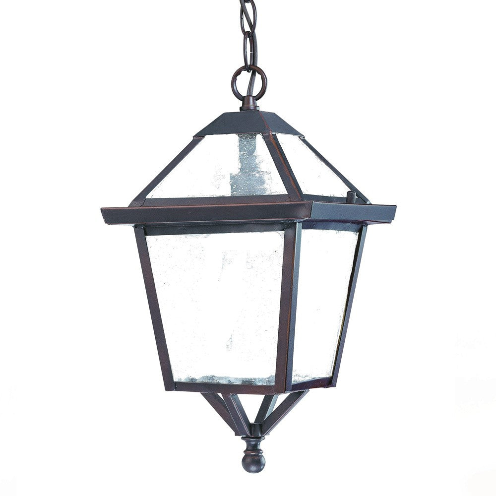 Antique Bronze Glass Hanging Lantern Light