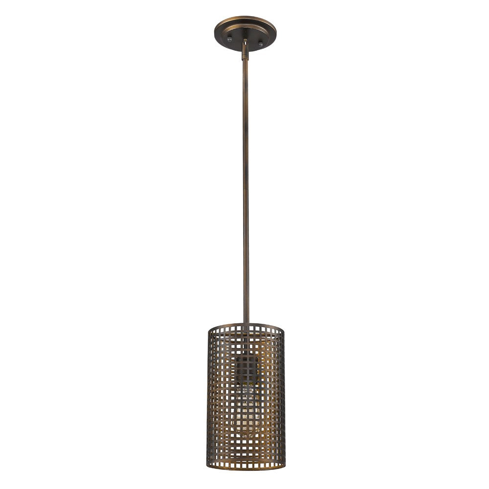 Loft 1-Light Oil-Rubbed Bronze Pendant With Wire Shade