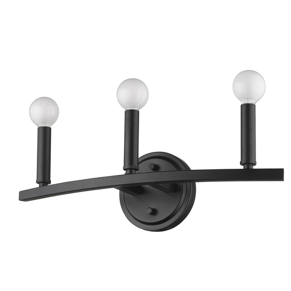 Sawyer 3-Light Matte Black Vanity