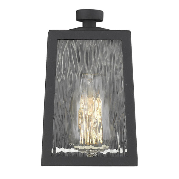 Matte Black glass panels Outdoor Wall Light