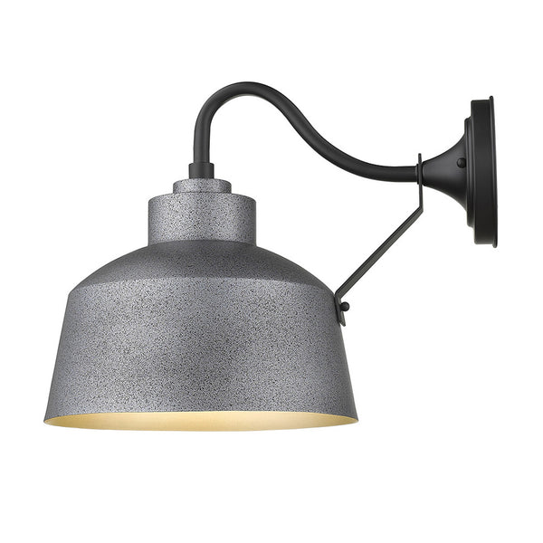 Pebbled Gray Bowl Shape Outdoor Wall Light