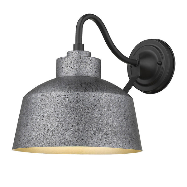 Pebbled Gray Bowl Shape Outdoor Wall Light