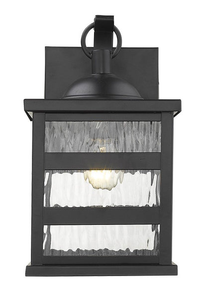 Glass panel Matte Black Outdoor Hanging Light