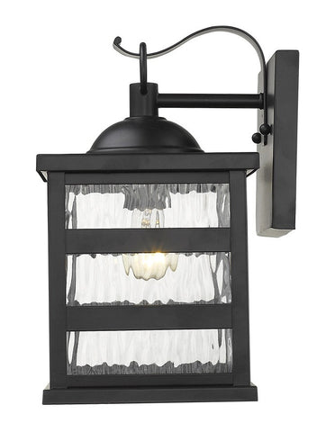 Glass panel Matte Black Outdoor Hanging Light