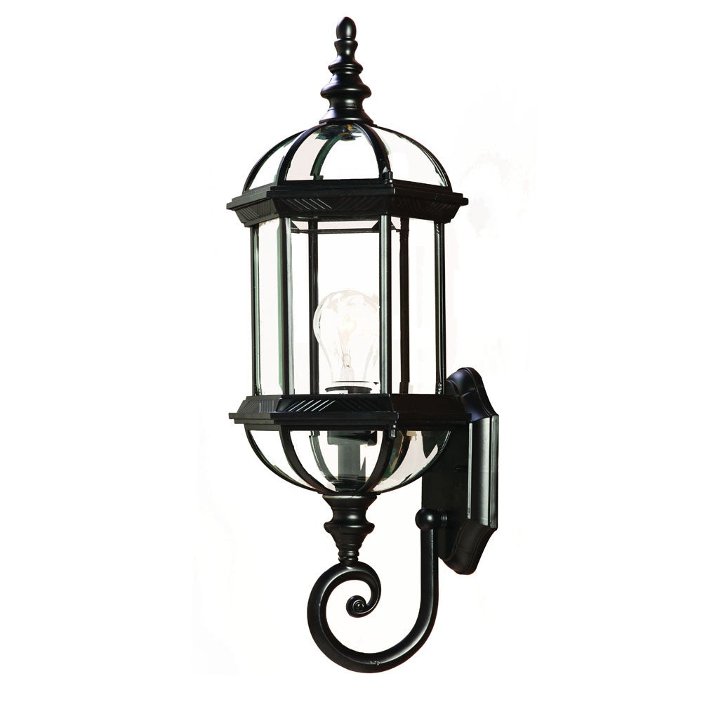 Matte Black Cylindrical Lantern Wall Light