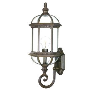 Antique Brown Cylindrical Lantern Wall Light