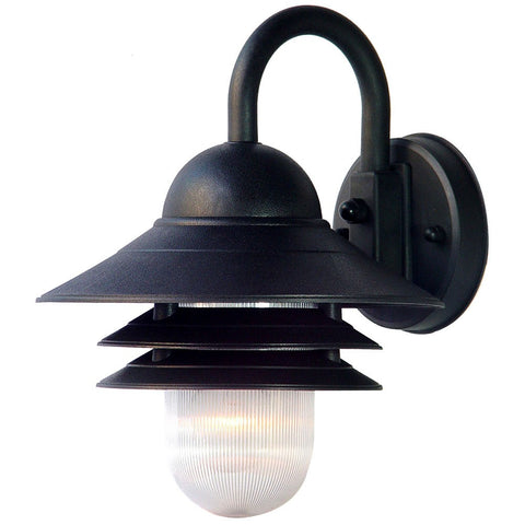 Matte Black Three Tier Lamp Shade Outdoor Wall Light