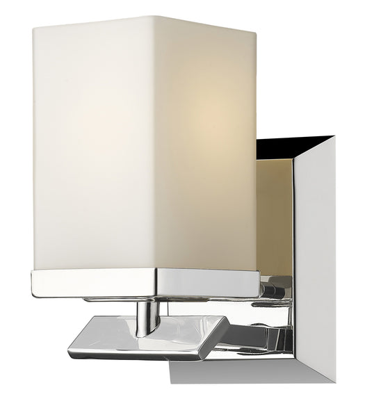 Burgundy 1-Light Polished Nickel Sconce With Etched Glass Shade