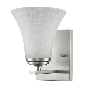 Union 1-Light Satin Nickel Sconce With Frosted Glass Shade