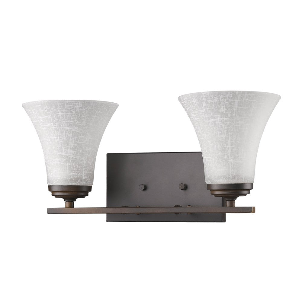 Union 2-Light Oil-Rubbed Bronze Vanity Light With Frosted Glass Shades