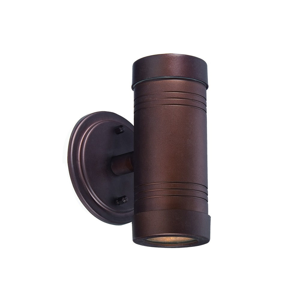 Two Light Bronze Cylinder Wall Light