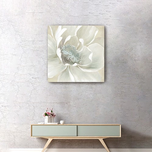 30" Soft Winter Flower Canvas Wall Art