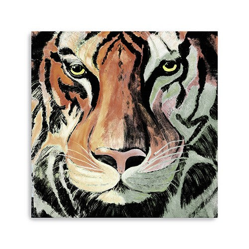 20" Staring Tiger Portrait Canvas Wall Art