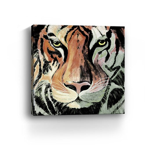 30" Staring Tiger Portrait Canvas Wall Art