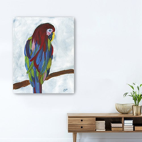 Large Bright and Tropical Parrot Canvas Wall Art