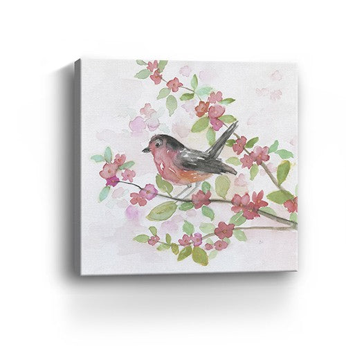 20" Flower and Bird Canvas Wall Art