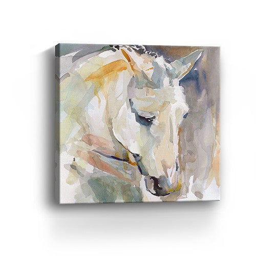 30" x 30" Abstract Watercolor Horse Canvas Wall Art