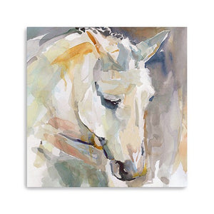 30" x 30" Abstract Watercolor Horse Canvas Wall Art