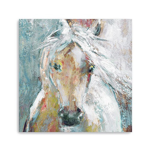 20" Whimsical Horse Canvas Wall Art