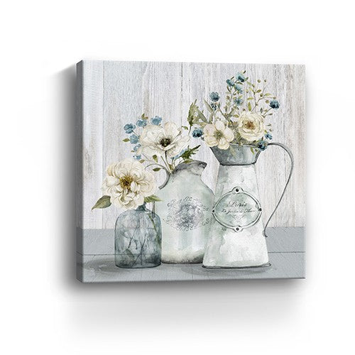 30" Rustic Flowers Canvas Wall Art