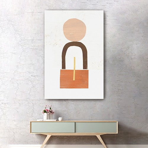 24" Abstract Orange Shapes in Balance Canvas Wall Art