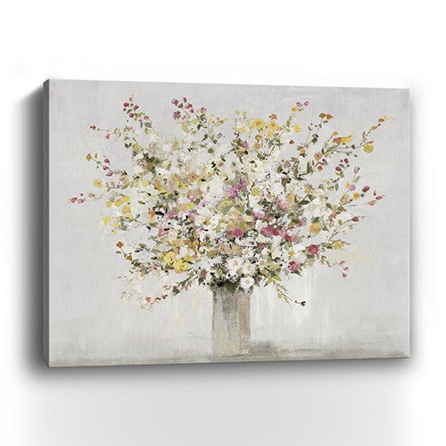 Small Colorful Wildflowers in a Vase Canvas Wall Art