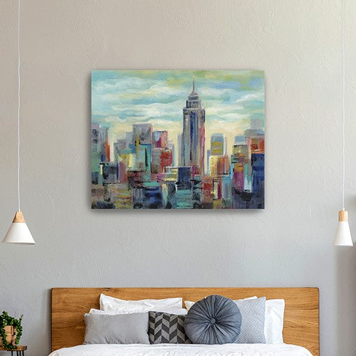 30" x 24" Vibrant NYC Skyline Canvas Wall Art