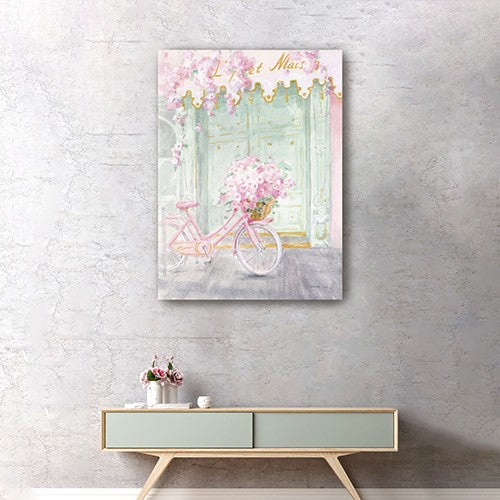 32" Pretty Pastel Pink Paris Canvas Wall Art