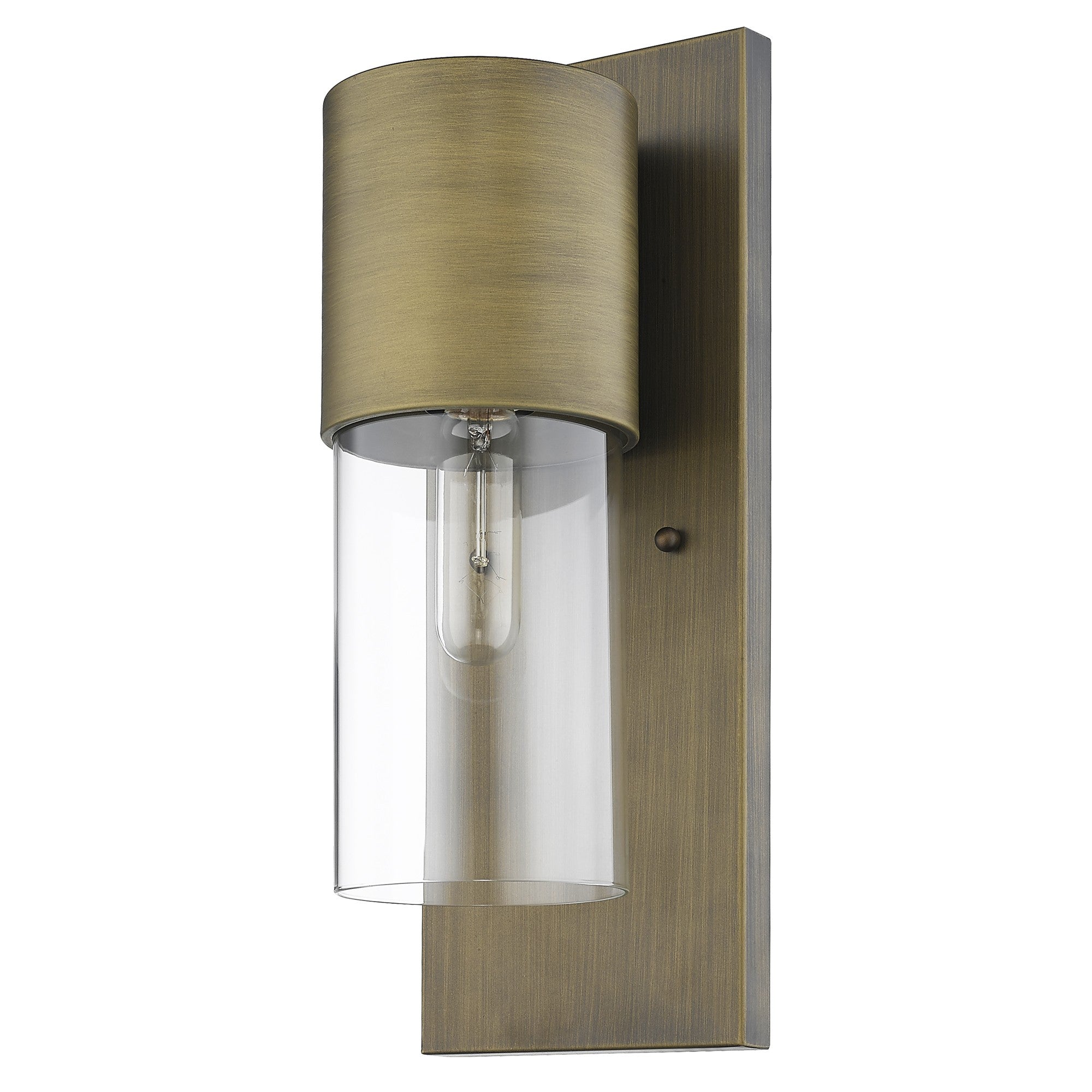 Contemporary Brushed Gold and Glass Wall Light