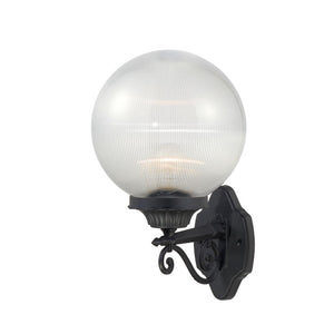 Matte Black Clear Acrylic Globe Wall Sconce