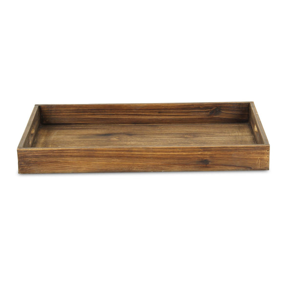 Minimalist Dark Brown Wooden Tray