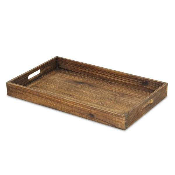 Minimalist Dark Brown Wooden Tray