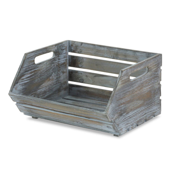 Distressed Gray Wooden Storage Box