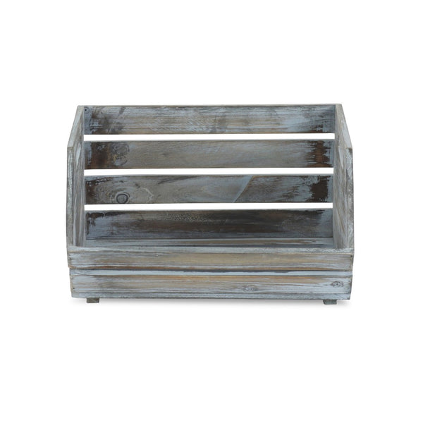 Distressed Gray Wooden Storage Box