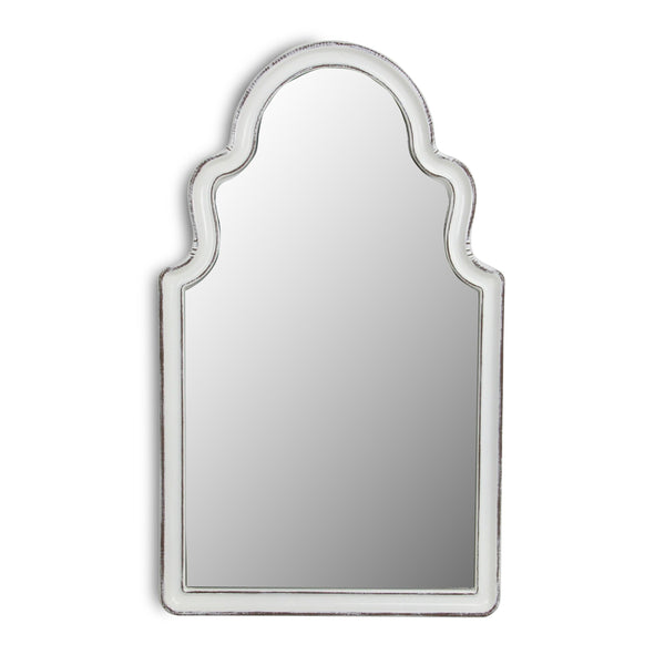 Vintage Curved White Wall Mirror