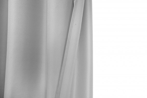 Luxurious Silver Waffle Weave Shower Curtain