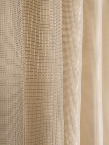 Luxurious Beige Waffle Weave Shower Curtain