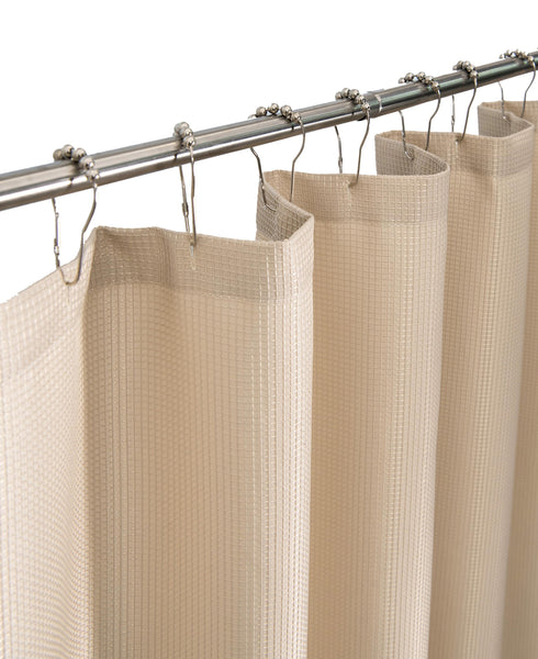 Luxurious Beige Waffle Weave Shower Curtain