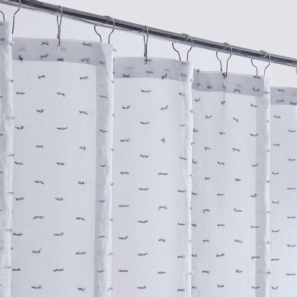 Silver Puff Sprinkles Shower Curtain