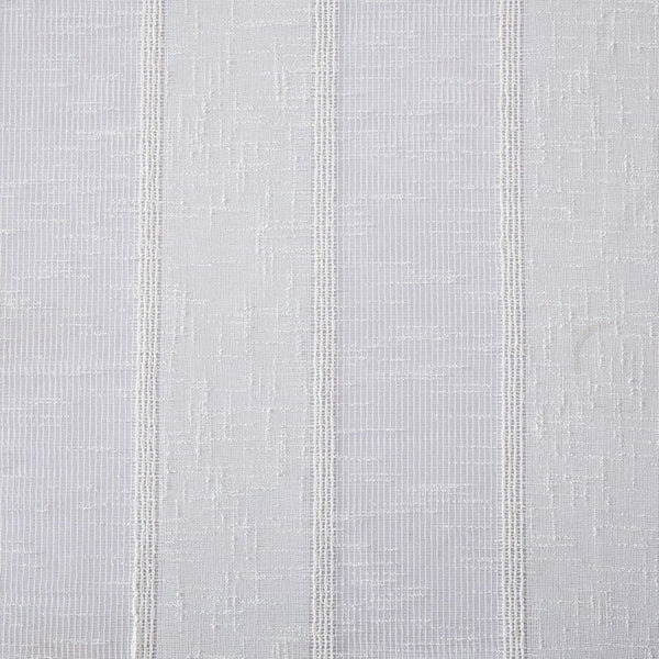 White Striped Embroidered Shower Curtain