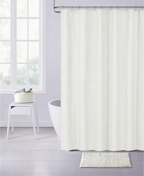 Pearl White Soft Textured Shower Curtain