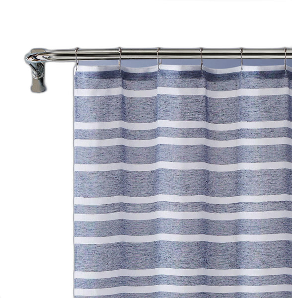 Navy and White Striped Shower Curtain