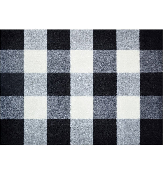 2' x 3' Black and White Buffalo Check Washable Floor Mat