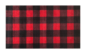 2' x 4' Black and Red Buffalo Check Washable Floor Mat