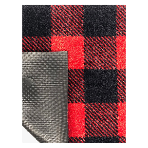 2' x 4' Black and Red Buffalo Check Washable Floor Mat