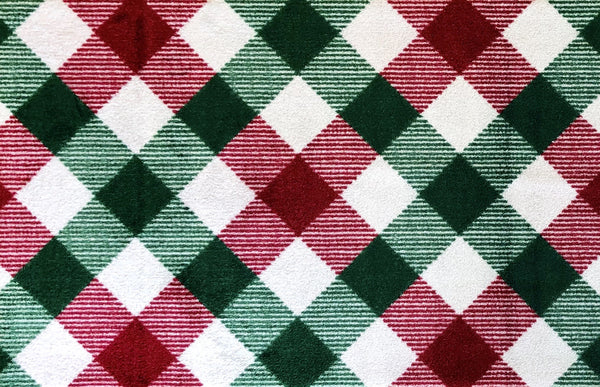 2' x 4' Red and Green Plaid Washable Floor Mat