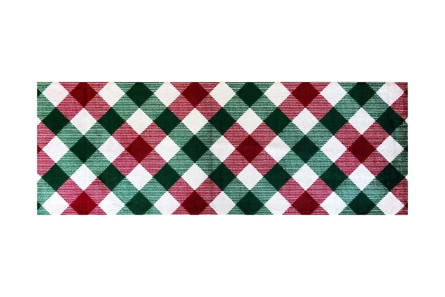 2' x 6' Red and Green Plaid Washable Runner Rug